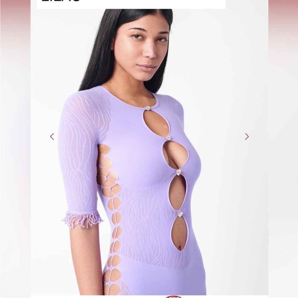 POSTER GIRL Lavender Cutout Bodycon Mini Dress